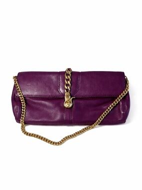 Y2K deep purple leather Juicy Couture Baguette